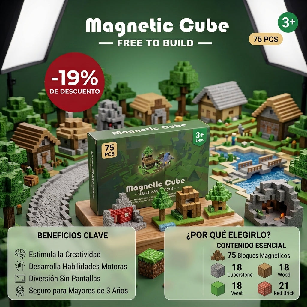 🧠 CREABLOX - CUBOS MAGNETICOS DE CONSTRUCCION 75 PCS 🏗️