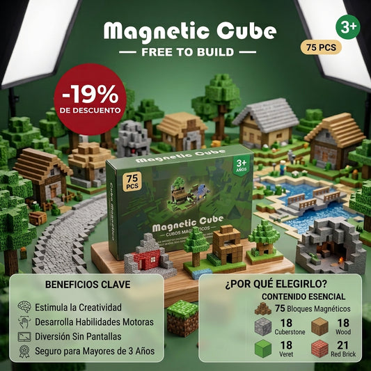 🧠 CREABLOX - CUBOS MAGNETICOS DE CONSTRUCCION 75 PCS 🏗️